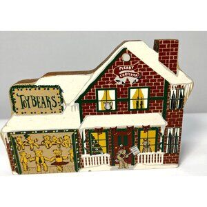 Handmade Wooden Toybears Christmas Village House